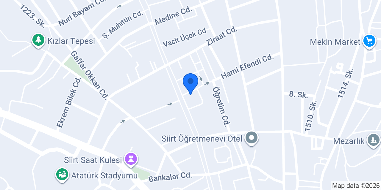 ÇAKIR KİTABEVİ SİİRT konumu