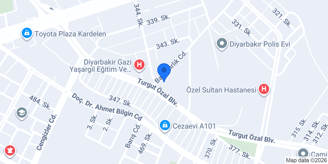 Gündoğdu Mobilya Diyarbakır konumu