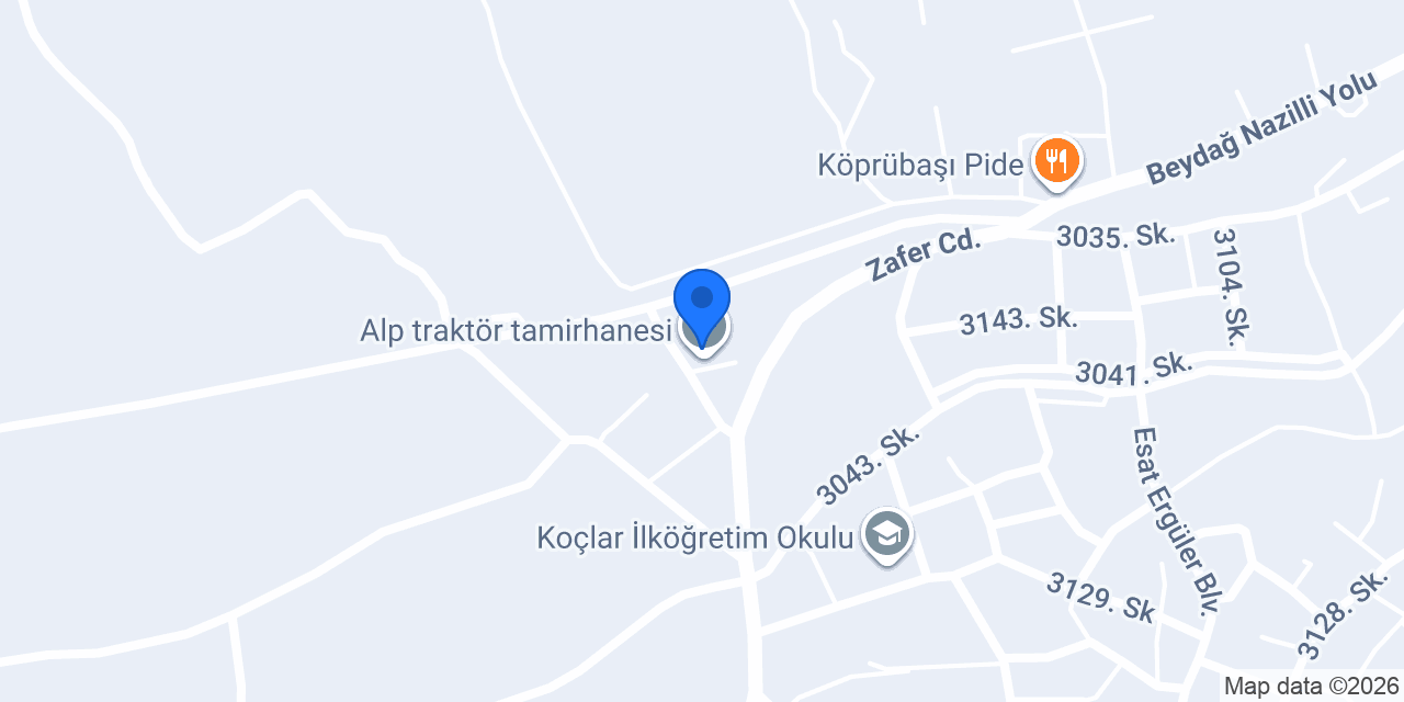 Alp traktör tamirhanesi konumu