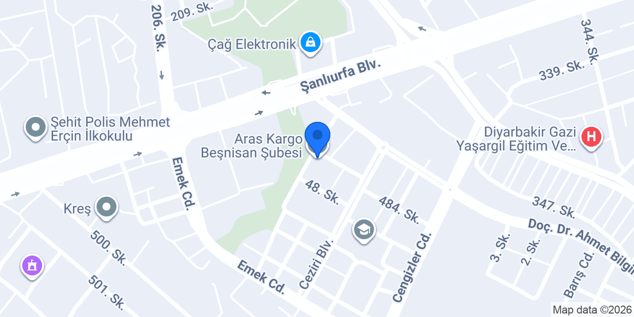 Aras Kargo Beşnisan Şubesi konumu