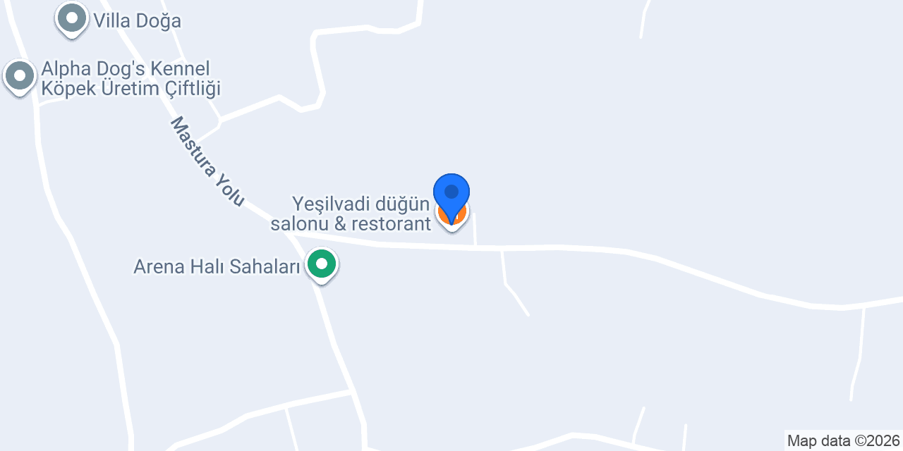 Yeşilvadi düğün salonu & restorant konumu