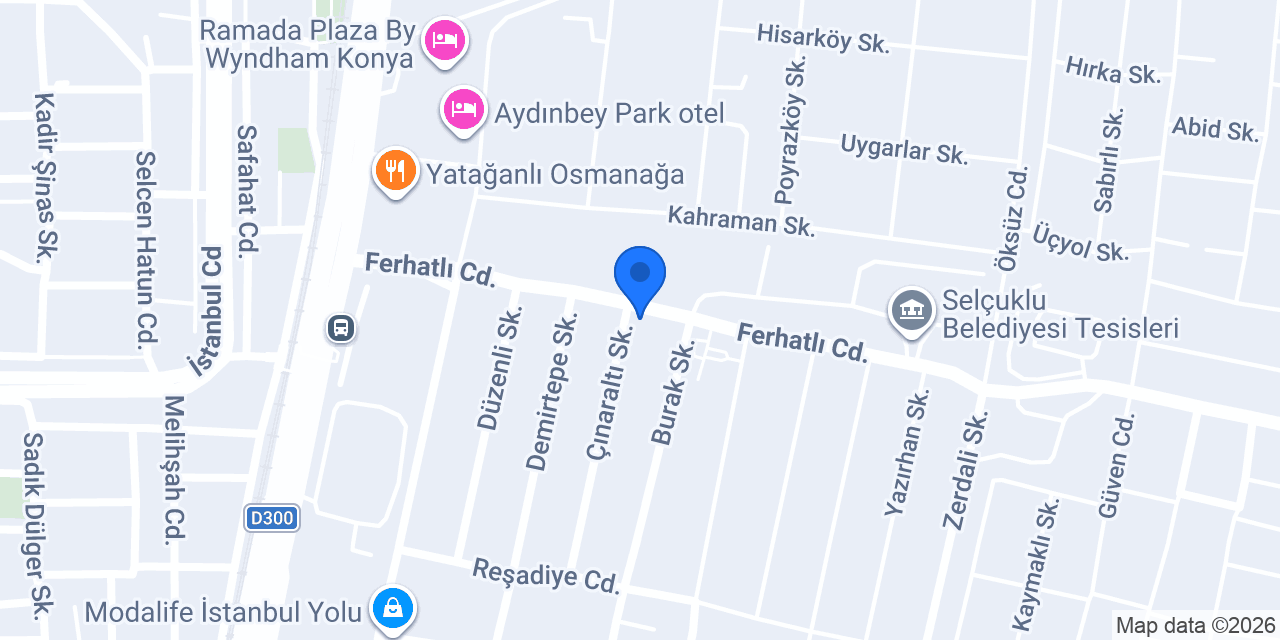 Konya BAYMER Premium Özel Servis konumu