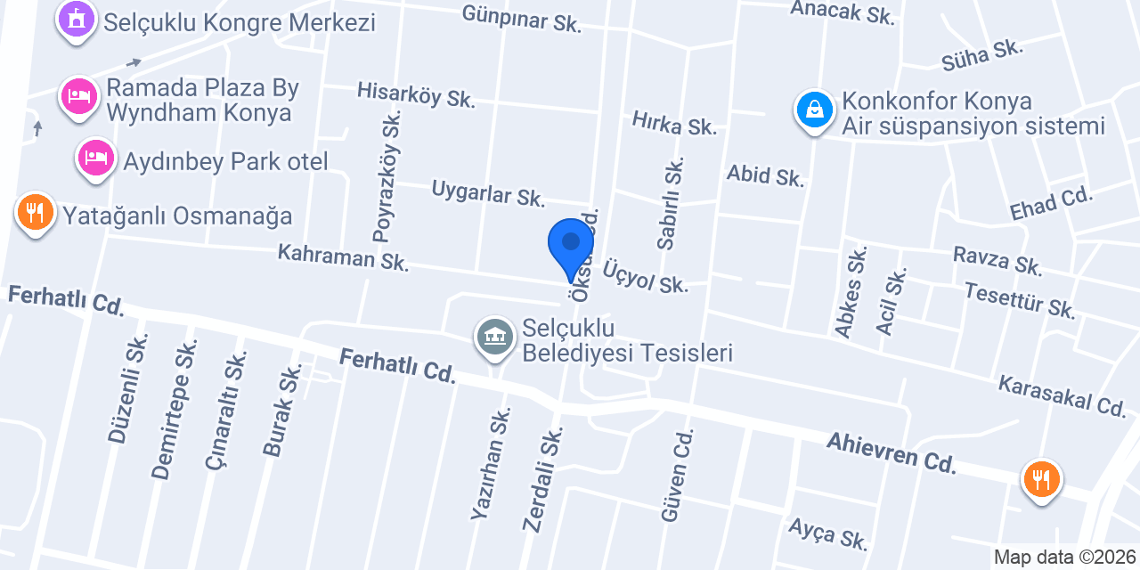 Vizyon Konya BMW Oto Servis konumu