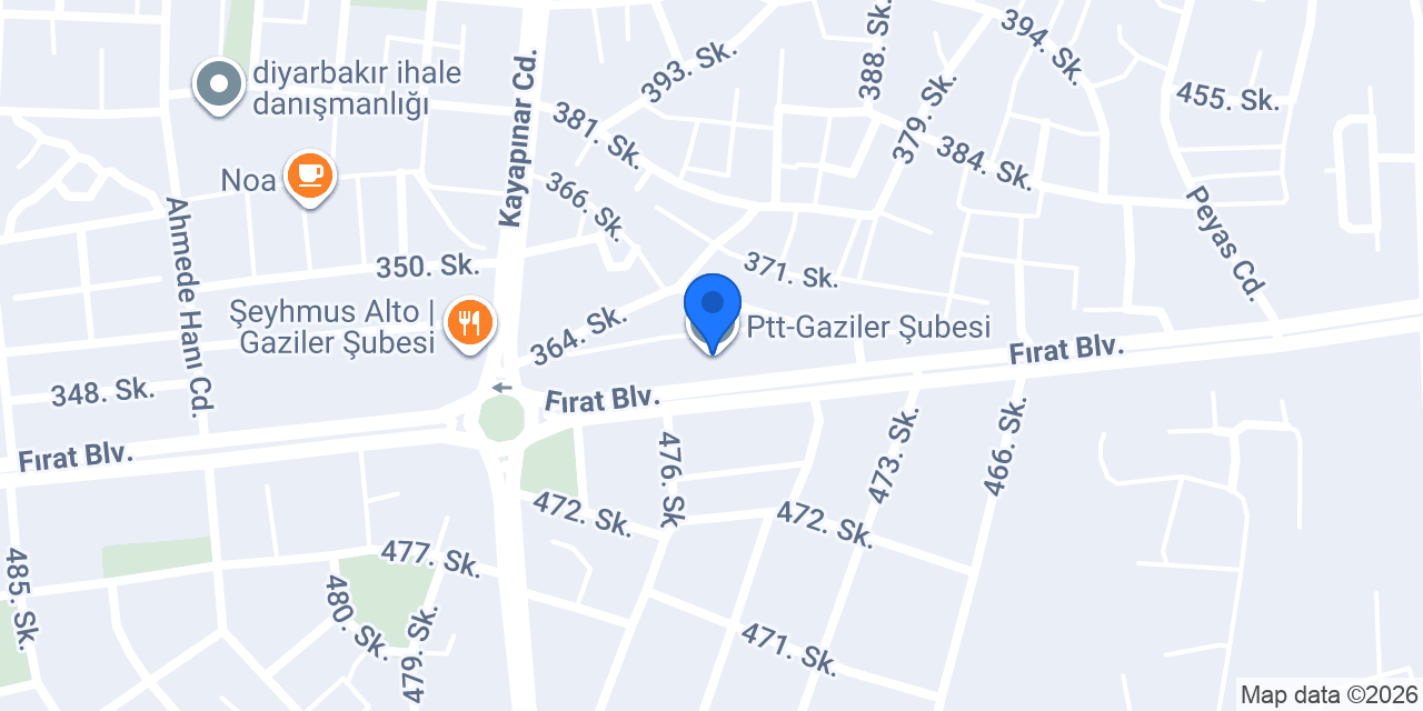Ptt-Gaziler Şubesi konumu