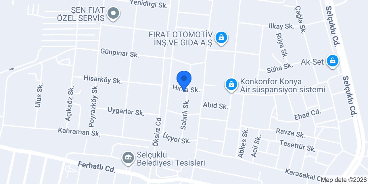 Özbektaş oto servis konumu