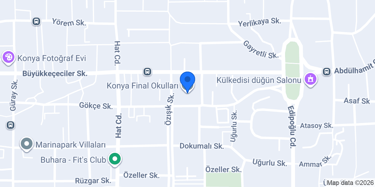 Konya Final Okulları konumu