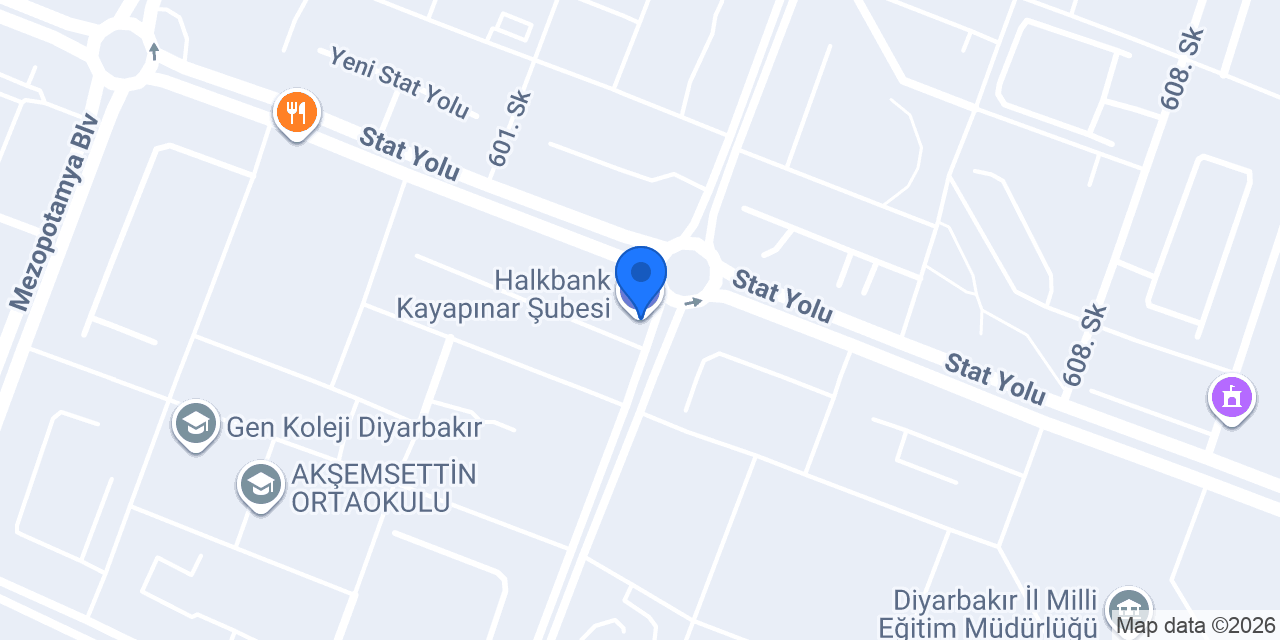 Halkbank Kayapınar Şubesi konumu