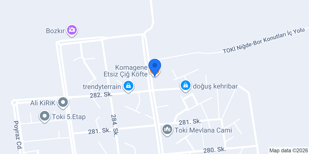 Bor Toki Komagene konumu