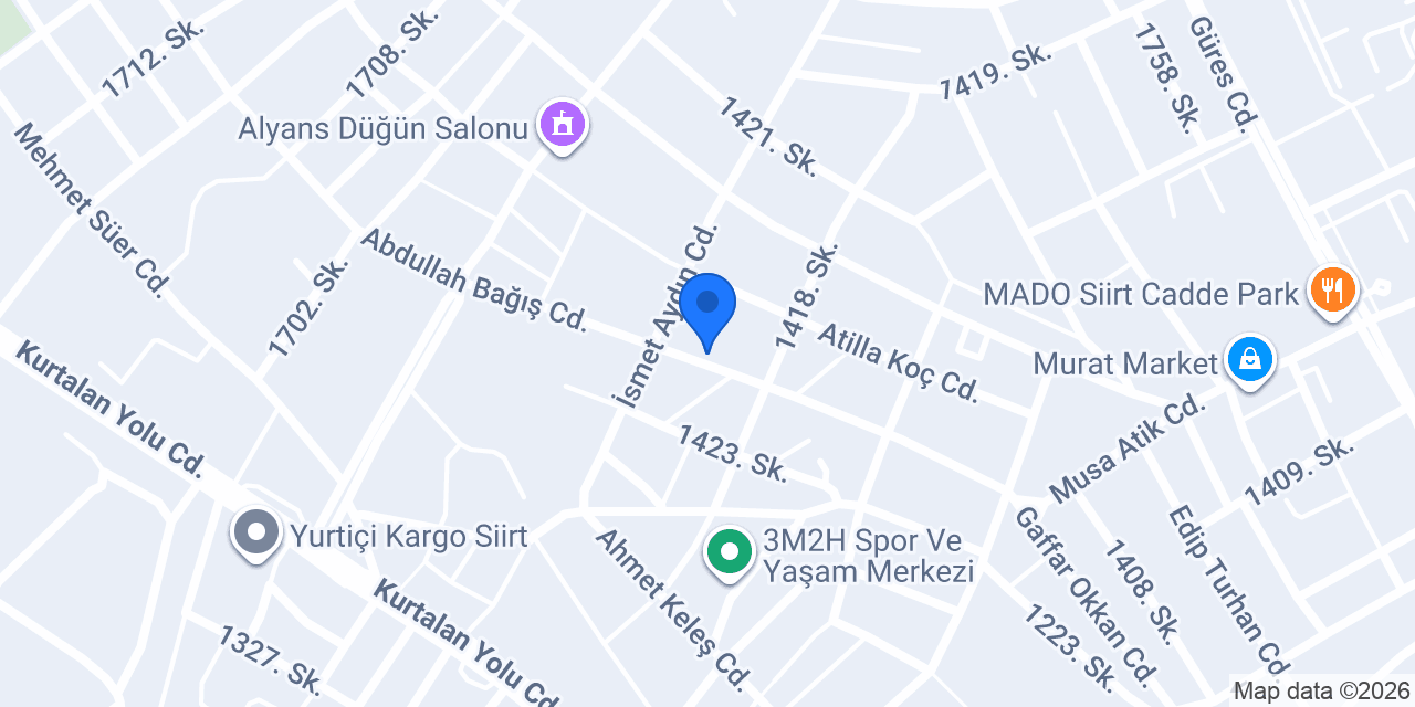 BİNBİR ÇEŞİT AVM /SİİRT konumu