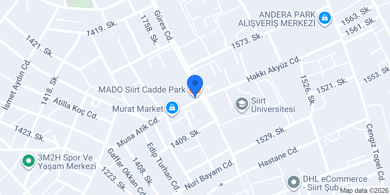 MADO Siirt Cadde Park konumu