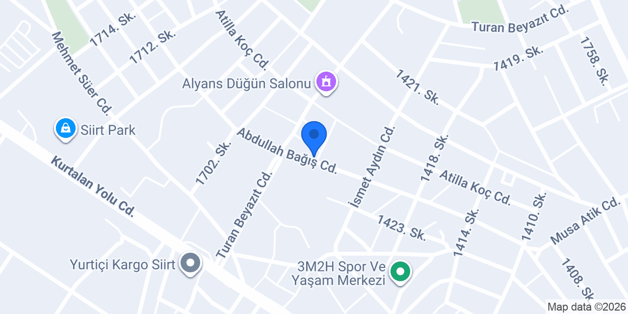 Siirt Maraş Dondurma Fatih Usta konumu