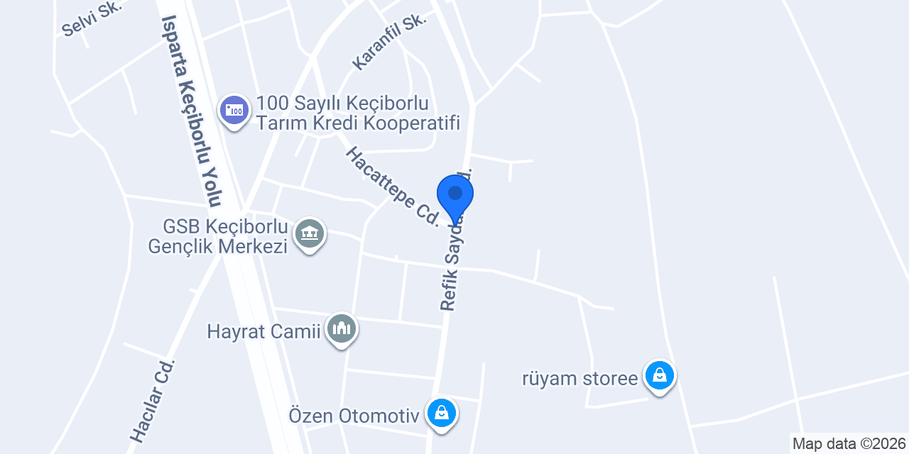 Keçiborlu Merkez taksi konumu