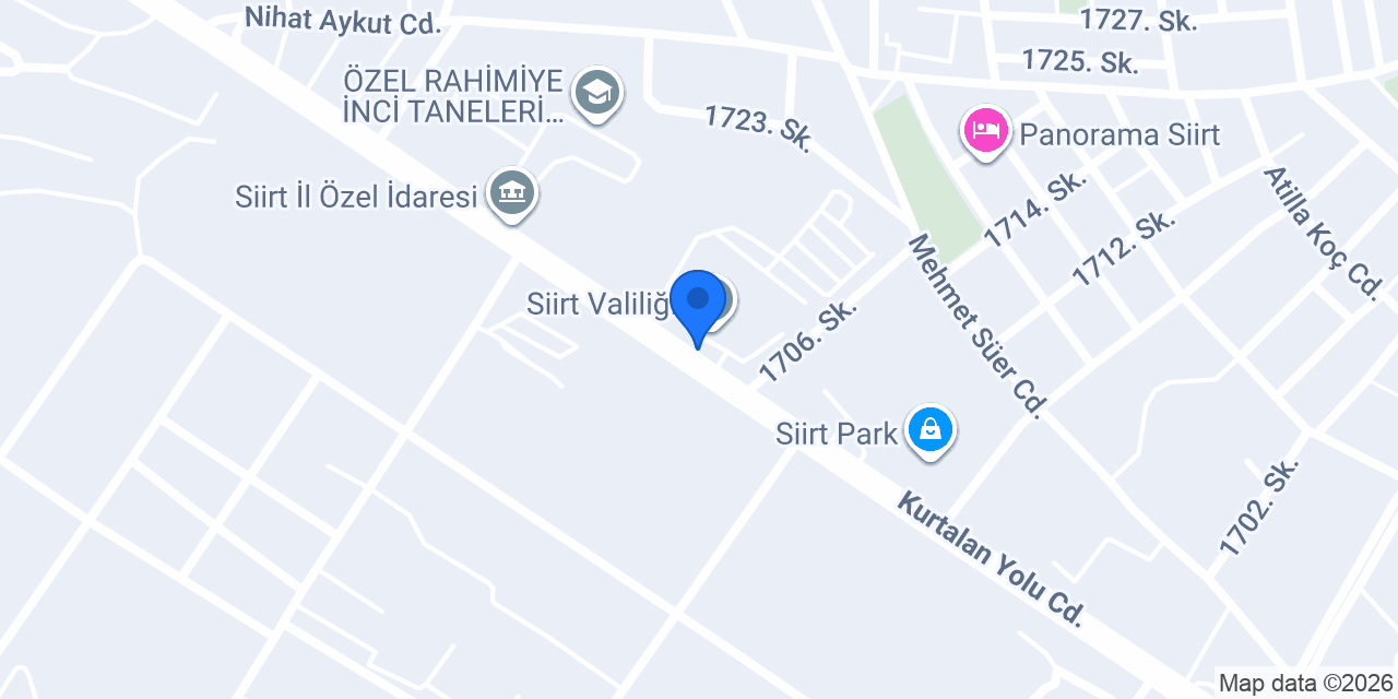 Siirt Defterdarlığı konumu