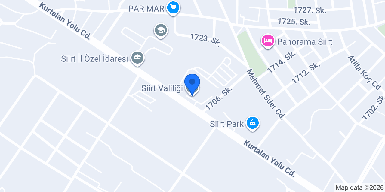 Siirt Valiliği konumu