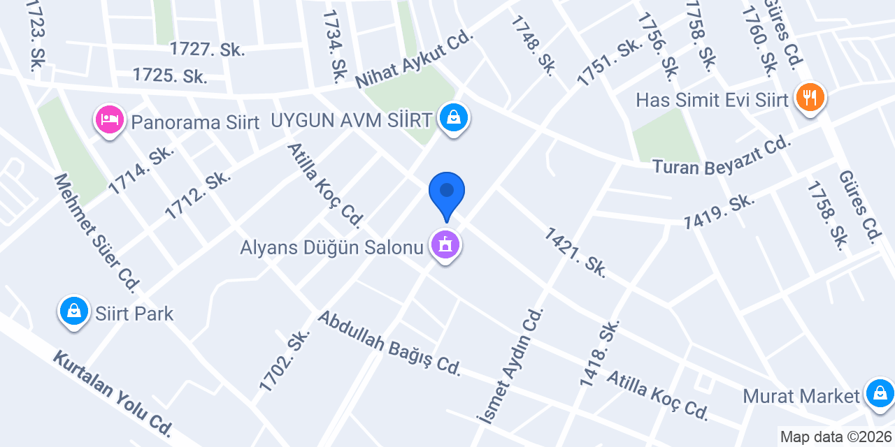 MADAM HOME SİİRT konumu