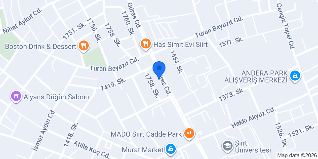 34 Taksim Döner Siirt konumu