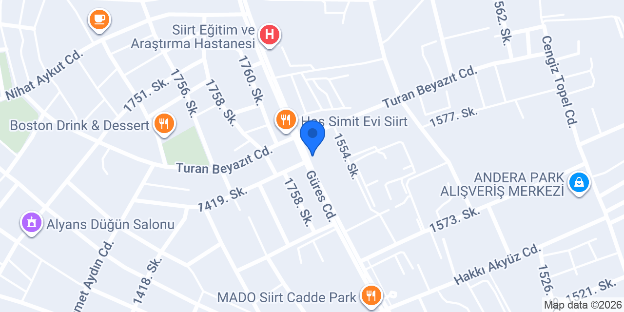 Maydonoz Döner Siirt konumu