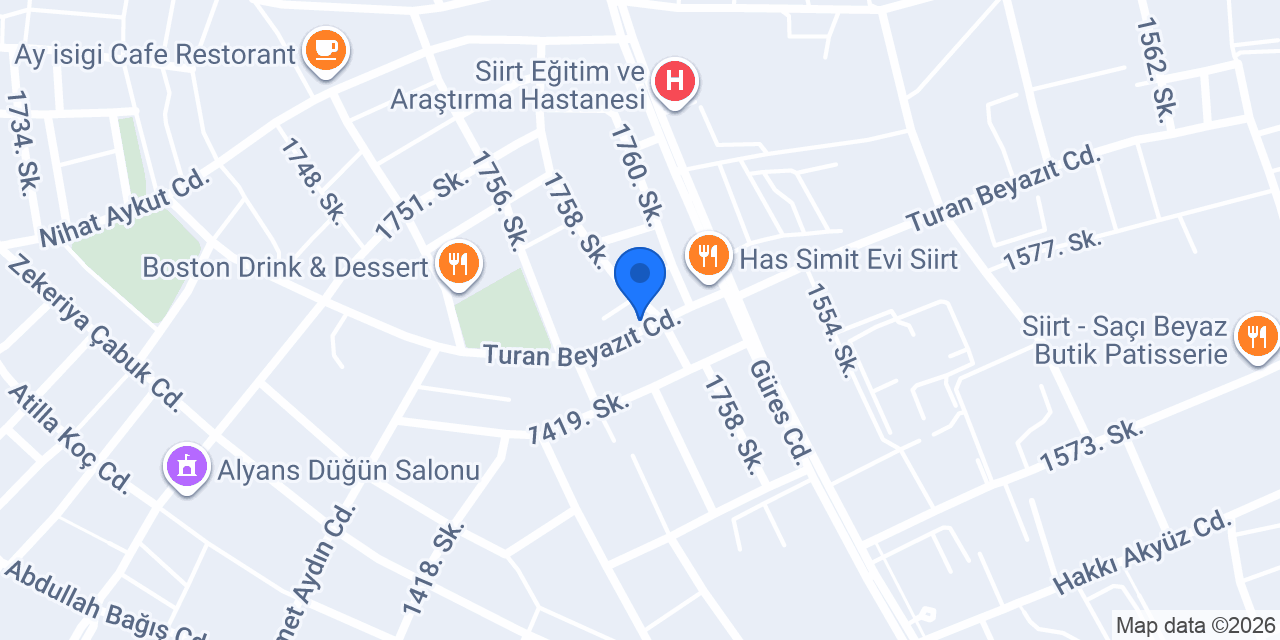 Siirt Broos Döner konumu