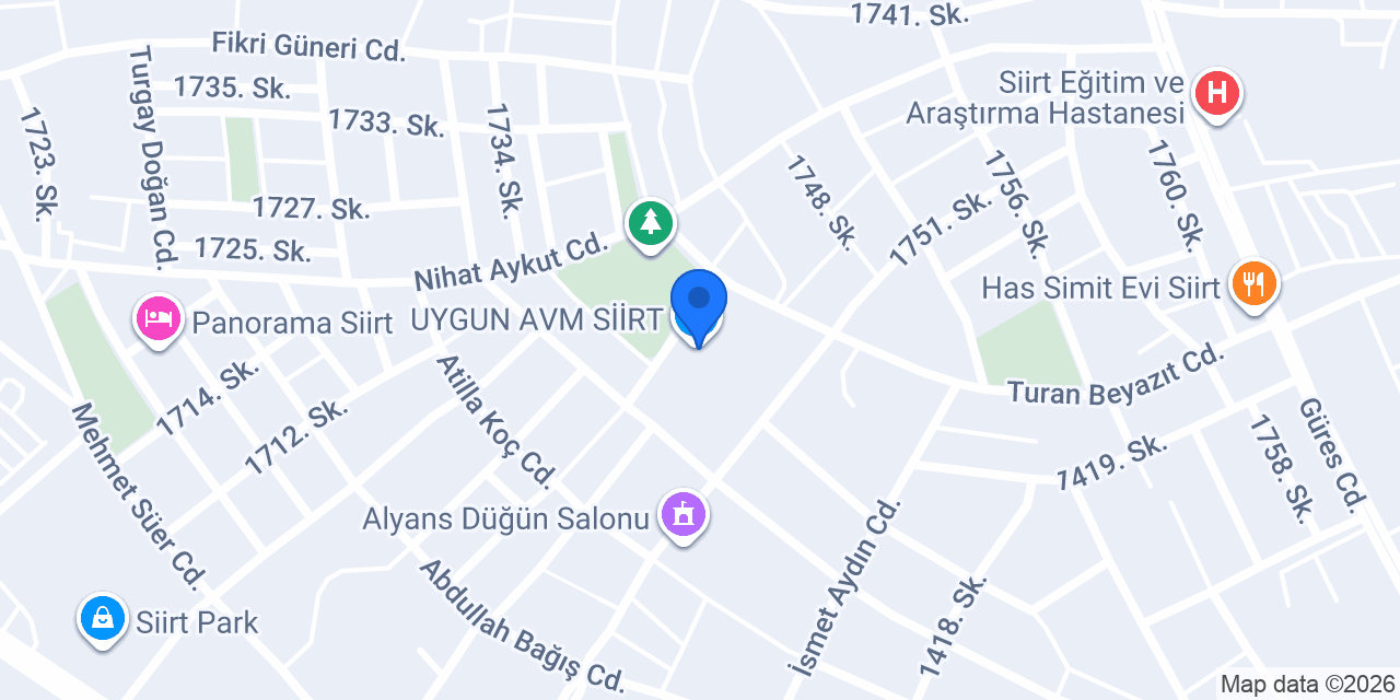 UYGUN AVM SİİRT konumu