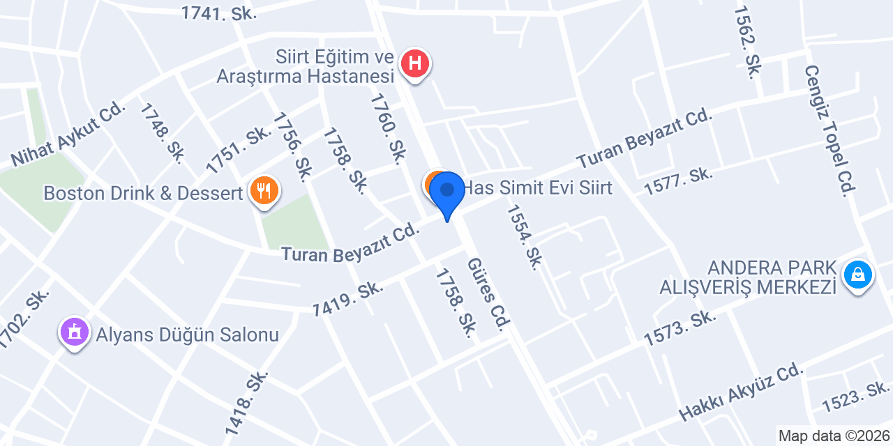 MİS PİZZA SİİRT konumu