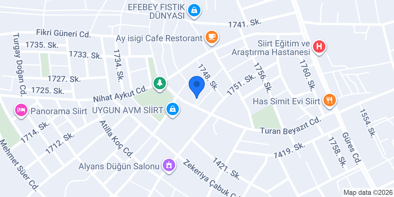 Siirt OKTAY MOBİLYA konumu