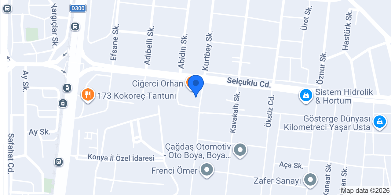 Sena Oto Lastik konumu