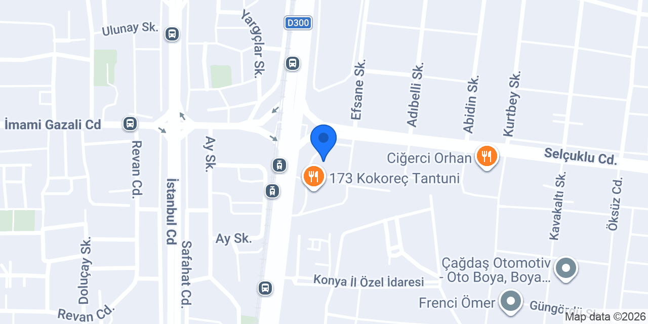 Akbank Selçuklu Sanayi Şubesi konumu