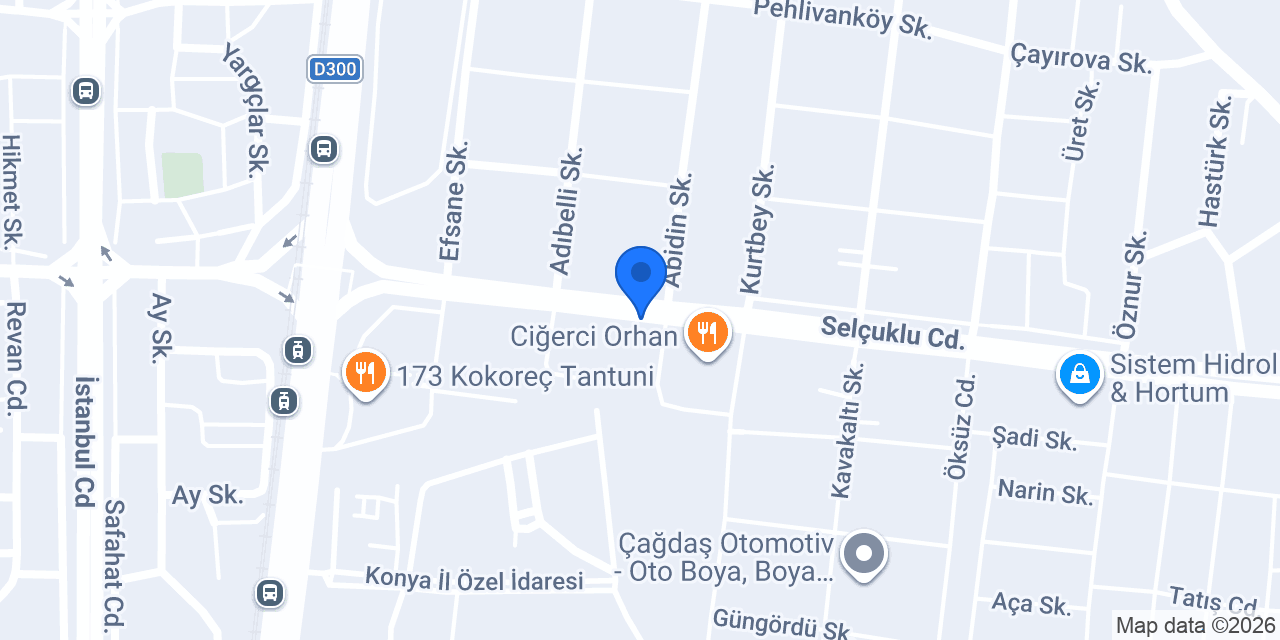 Konya Oto Hospital konumu
