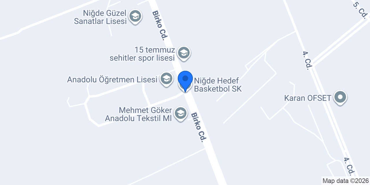 Niğde Hedef Basketbol S.K konumu