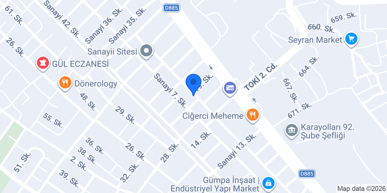 YEMEK CENTER konumu