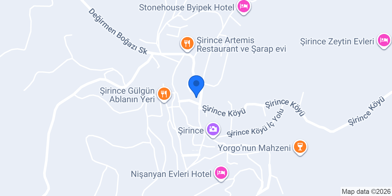 Chez rumi otel şirince köyü konumu