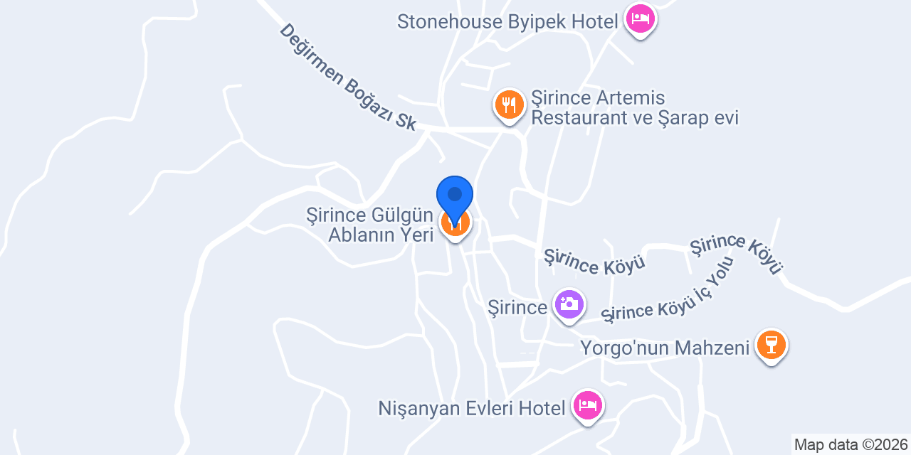 ŞİRİNCE MANZARA CAFE konumu