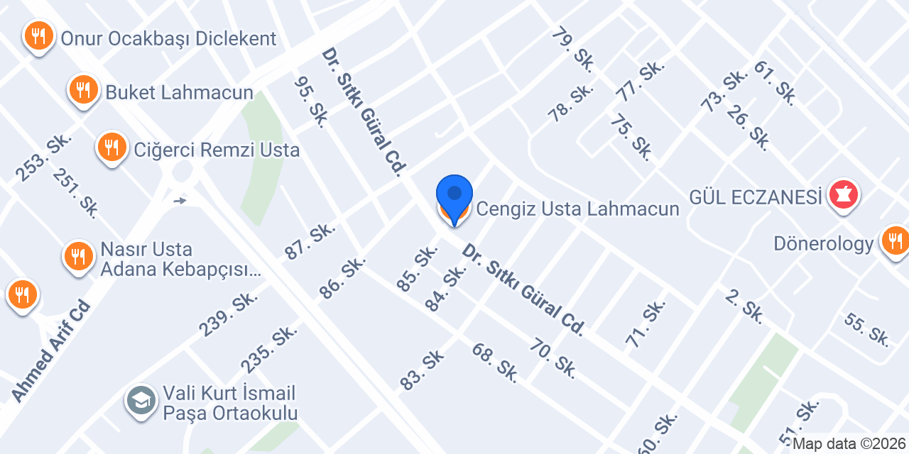 Cengiz Usta Lahmacun konumu