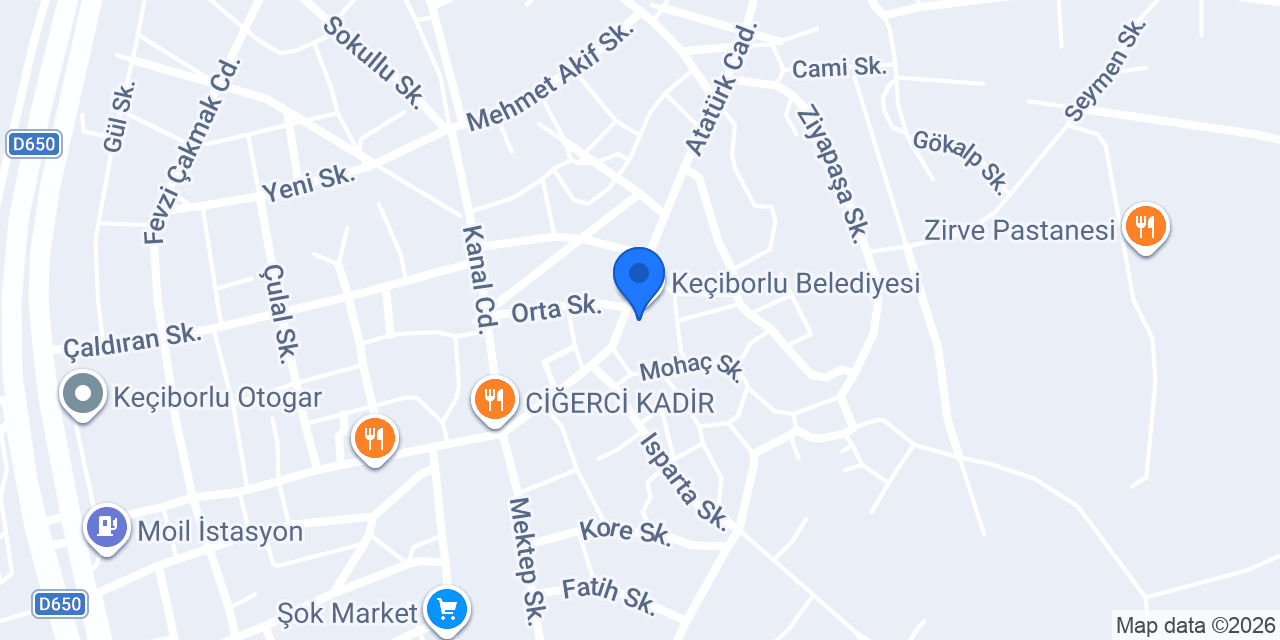 Kızılay-keçiborlu Şubesi konumu