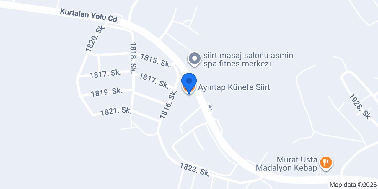 Ayıntap Künefe Siirt konumu