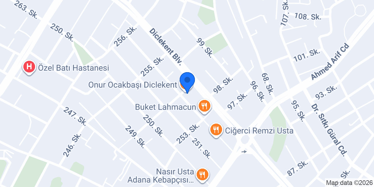 Onur Ocakbaşı Diclekent konumu