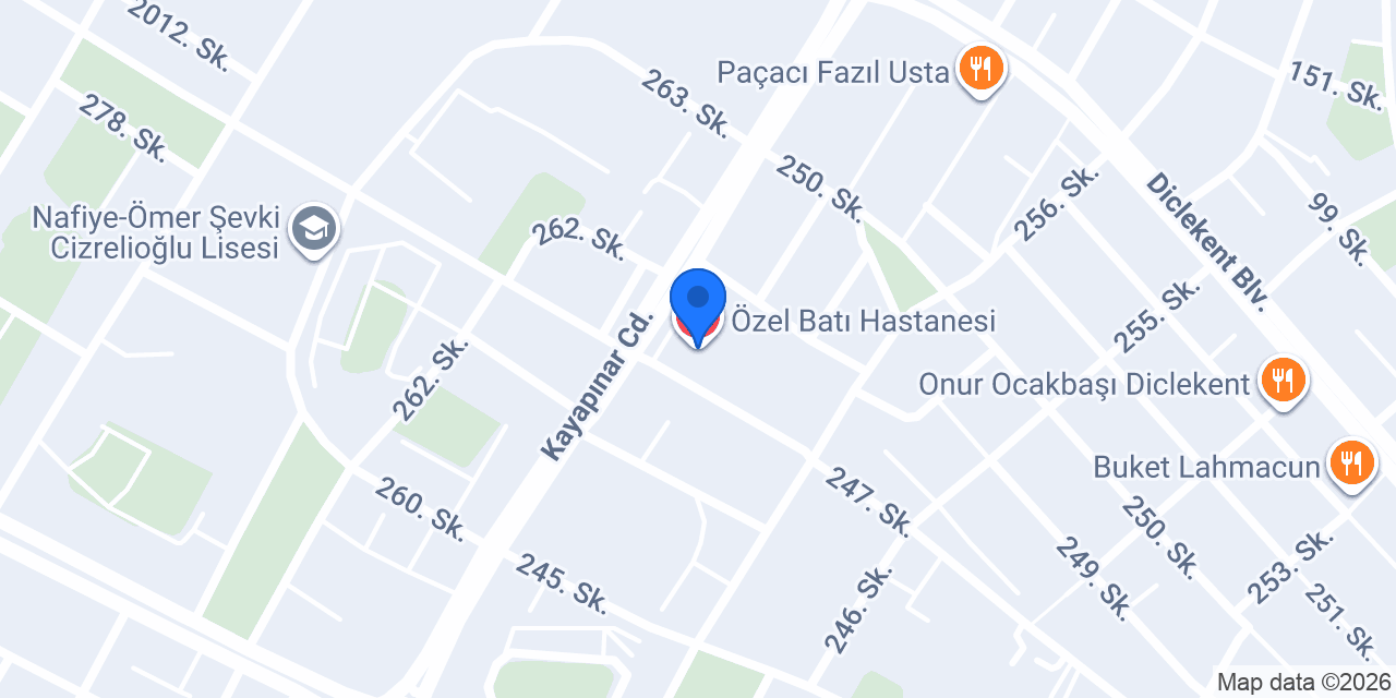 Özel Batı Hastanesi konumu