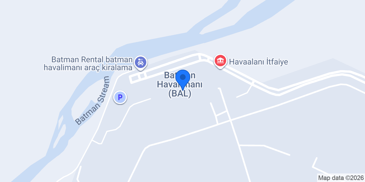Garenta Batman Havalimanı Araç Kiralama konumu