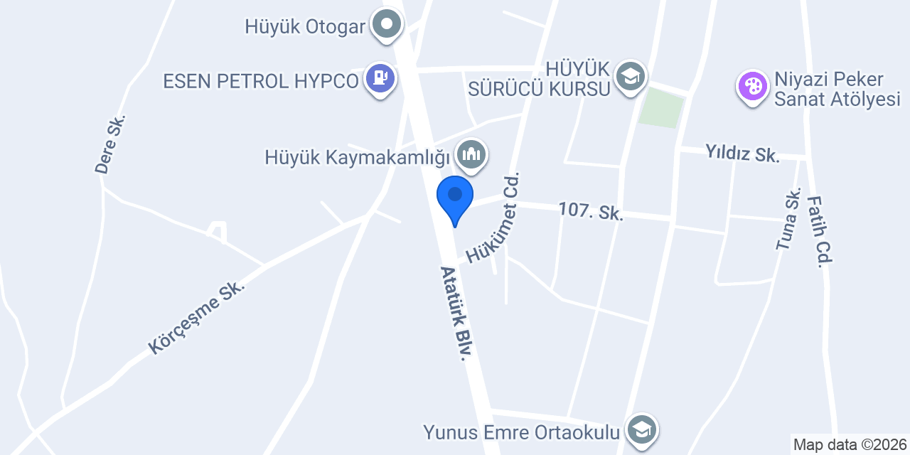 Huyuk İtfaiye konumu