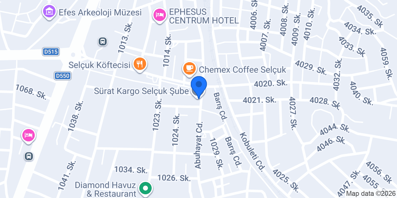 Sürat Kargo Selçuk Şube konumu