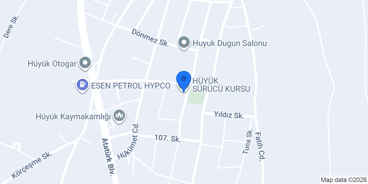 HÜYÜK SÜRÜCÜ KURSU konumu