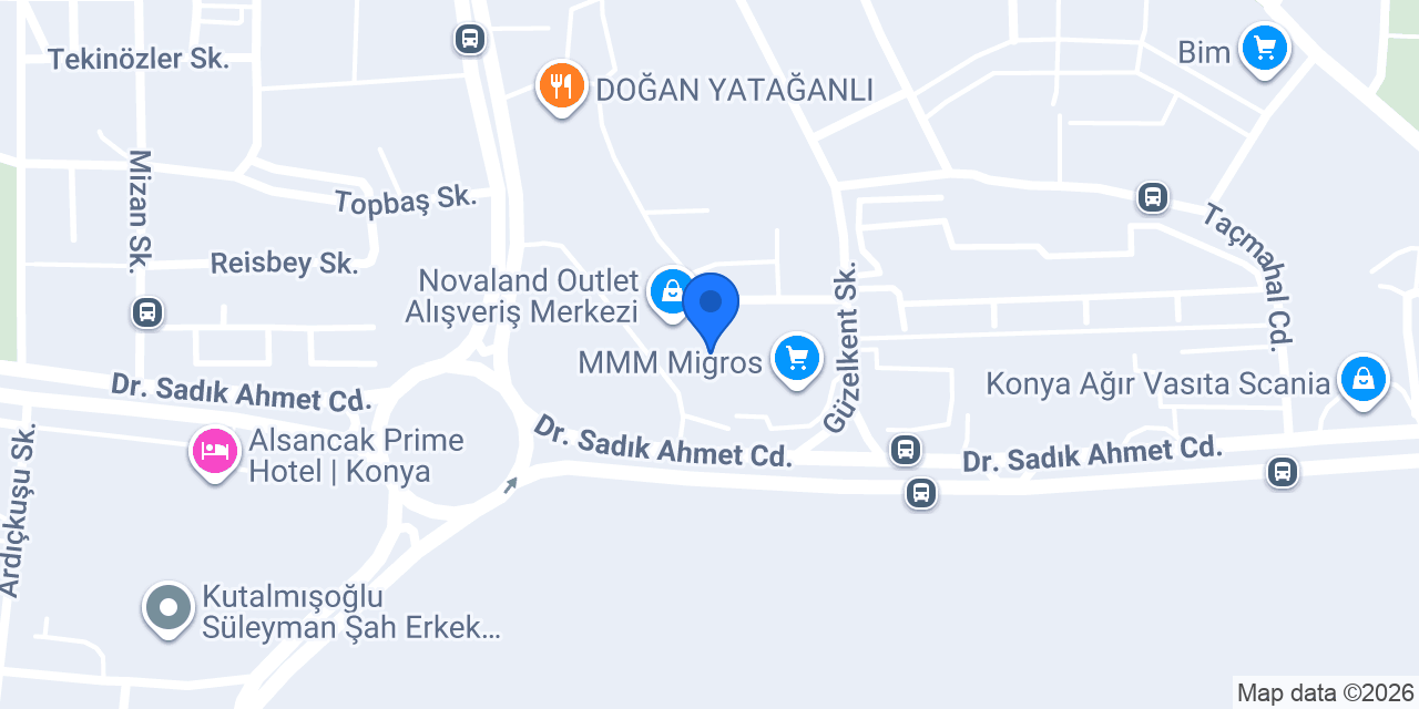ebebek Konya Novaland Outlet AVM konumu