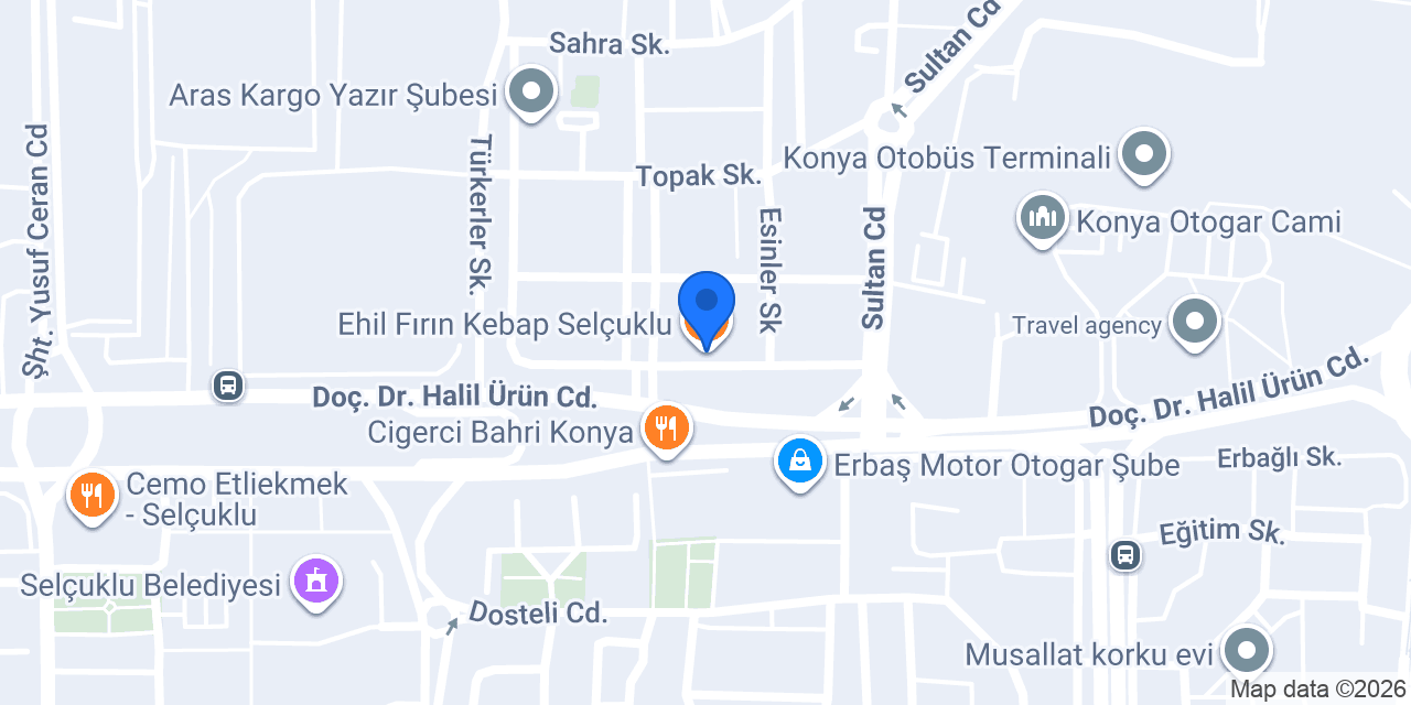 Ehil Fırın Kebap Selçuklu konumu
