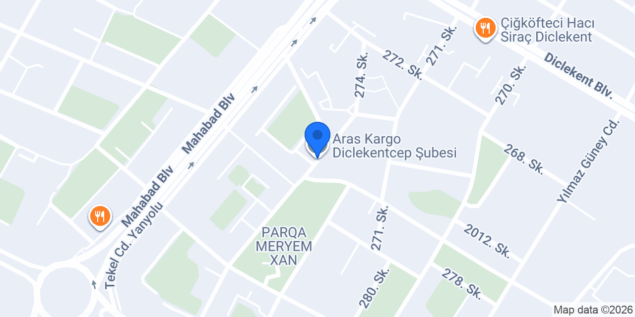 Aras Kargo Diclekentcep Şubesi konumu