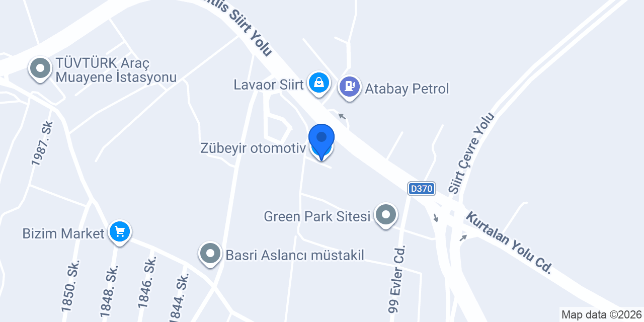 Zübeyir otomotiv konumu
