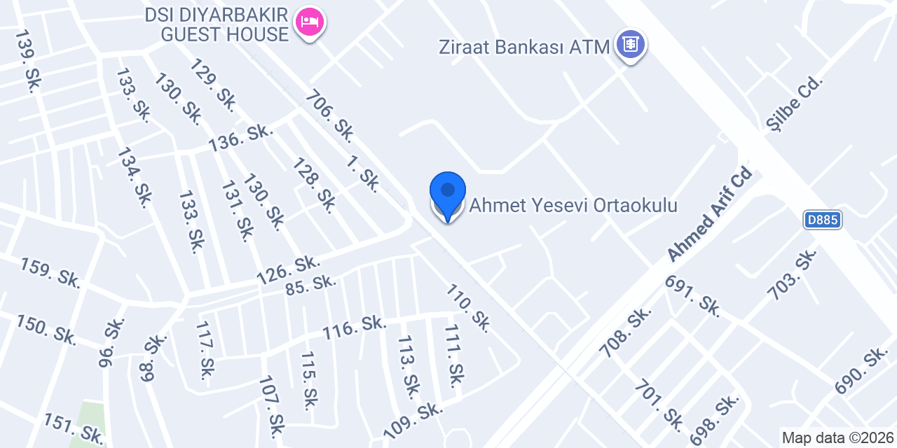 Ahmet Yesevi Ortaokulu konumu