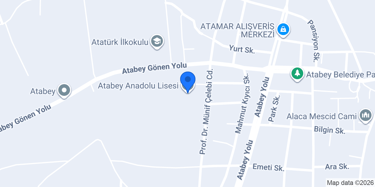 Atabey Anadolu Lisesi konumu