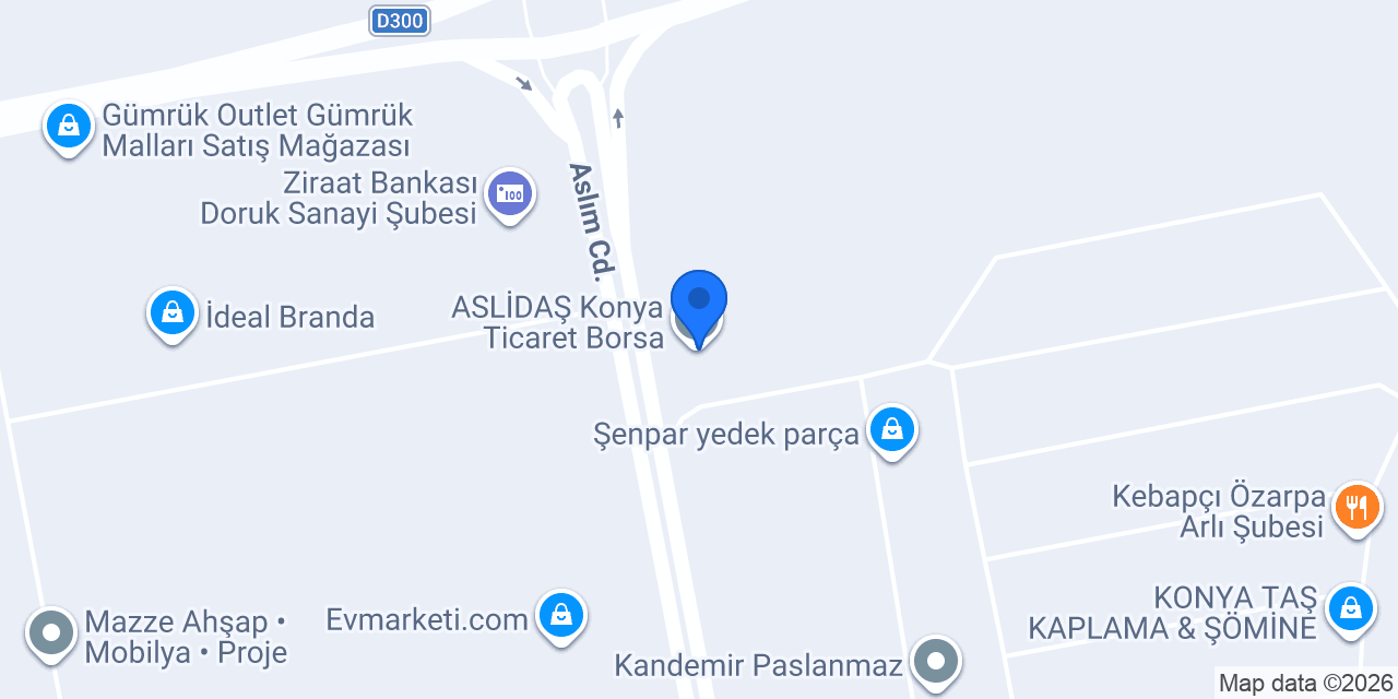 ASLİDAŞ Konya Ticaret Borsa konumu