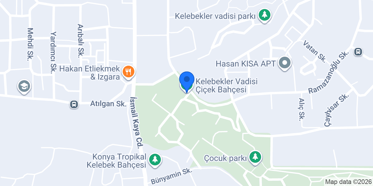 Kelebekler Vadisi Çiçek Bahçesi konumu