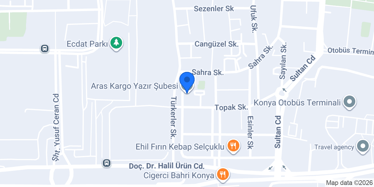 Aras Kargo Yazır Şubesi konumu